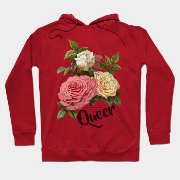 Queer Vintage Floral Hoodie by DankFutura